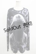 NieR Clothing / プリントロングトップス  黒 H-25-07-08-1046-PU-TO-KB-ZH