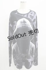 NieR Clothing / プリントロングトップス  黒 H-25-07-08-1046-PU-TO-KB-ZH