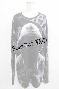 NieR Clothing / プリントロングトップス  黒 H-25-07-08-1046-PU-TO-KB-ZH