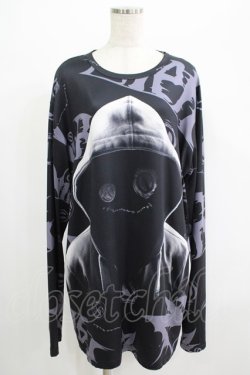 画像1: NieR Clothing / プリントロングトップス  黒 H-25-07-08-1046-PU-TO-KB-ZH