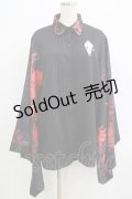 NieR Clothing / 着物風袖シャツ  黒×赤 H-25-07-08-1050-PU-BL-KB-ZH