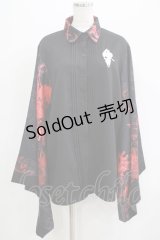 NieR Clothing / 着物風袖シャツ  黒×赤 H-25-07-08-1050-PU-BL-KB-ZH