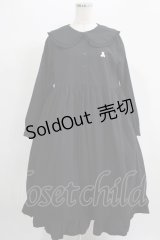 merry jenny / フリルカラーシャツワンピース  ブラック H-25-07-08-1006-LO-OP-KB-ZH