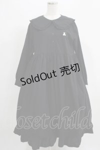 merry jenny / フリルカラーシャツワンピース  ブラック H-25-07-08-1006-LO-OP-KB-ZH
