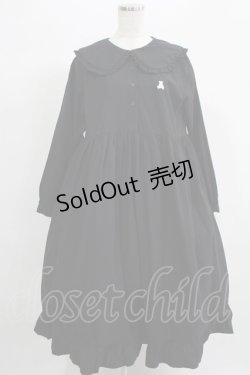画像1: merry jenny / フリルカラーシャツワンピース  ブラック H-25-07-08-1006-LO-OP-KB-ZH