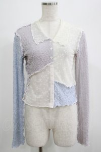 merry jenny / fog color blocking cardigan F ミックス H-25-07-08-1057-LO-TO-KB-ZH