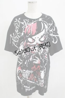 画像1: HYPER CORE / 承認欲求がぁる2Tシャツ  黒 H-25-07-08-1059-PU-TO-KB-ZH