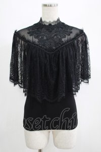 PUNK RAVE / Gothic Lace Shrug Shawl T-shirts F 黒 H-25-07-08-1060-PU-TO-KB-ZH