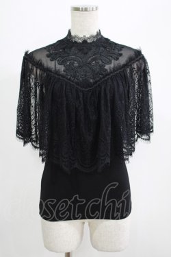 画像1: PUNK RAVE / Gothic Lace Shrug Shawl T-shirts F 黒 H-25-07-08-1060-PU-TO-KB-ZH