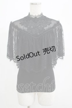 画像1: PUNK RAVE / Gothic Lace Shrug Shawl T-shirts F 黒 H-25-07-08-1060-PU-TO-KB-ZH