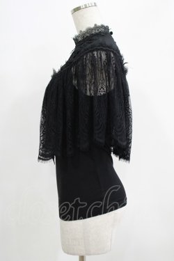 画像2: PUNK RAVE / Gothic Lace Shrug Shawl T-shirts F 黒 H-25-07-08-1060-PU-TO-KB-ZH
