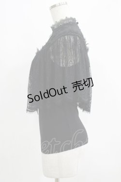 画像2: PUNK RAVE / Gothic Lace Shrug Shawl T-shirts F 黒 H-25-07-08-1060-PU-TO-KB-ZH