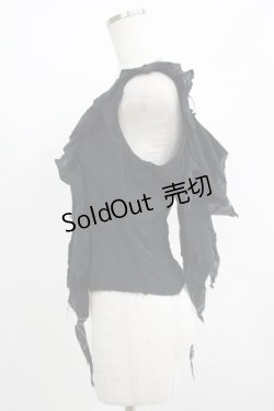 画像2: BPN / 羽根風ダメージノースリーブブラウス  黒 H-25-07-08-1062-GO-BL-KB-ZH