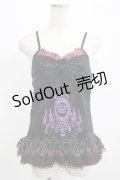 Drug Honey / チェック切替プリントキャミ  黒×赤チェック H-25-07-08-1063-PU-TO-KB-ZH