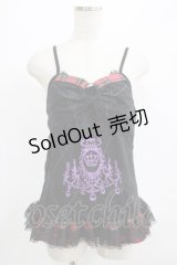 Drug Honey / チェック切替プリントキャミ  黒×赤チェック H-25-07-08-1063-PU-TO-KB-ZH