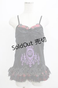 Drug Honey / チェック切替プリントキャミ  黒×赤チェック H-25-07-08-1063-PU-TO-KB-ZH