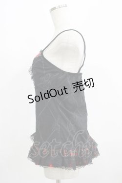 画像2: Drug Honey / チェック切替プリントキャミ  黒×赤チェック H-25-07-08-1063-PU-TO-KB-ZH
