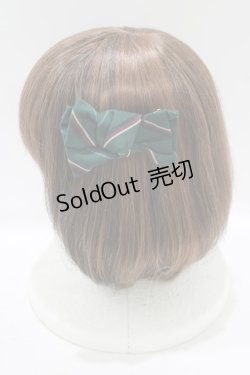 画像2: Jane Marple / レジメンタルリボンヘアコサージュ  グリーン H-25-07-08-1072-JM-AC-KB-ZH