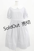 Jane Marple / Marine Stripeカットワークカラーのワンピース  サックス H-25-07-08-1008-JM-OP-KB-ZH