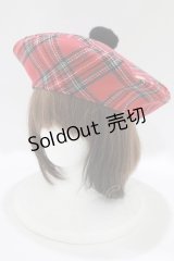 MILK / タータンチェックベレー  赤 H-25-07-08-1076-ML-AC-KB-ZH