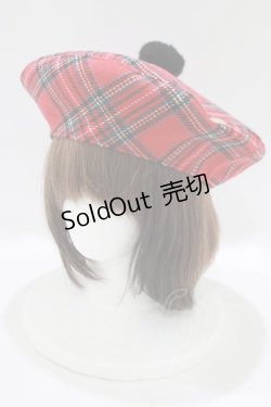 画像1: MILK / タータンチェックベレー  赤 H-25-07-08-1076-ML-AC-KB-ZH