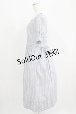 画像2: Jane Marple / Marine Stripeカットワークカラーのワンピース  サックス H-25-07-08-1008-JM-OP-KB-ZH
