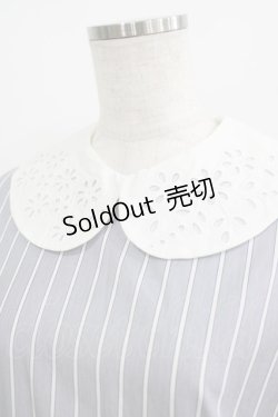 画像4: Jane Marple / Marine Stripeカットワークカラーのワンピース  サックス H-25-07-08-1008-JM-OP-KB-ZH