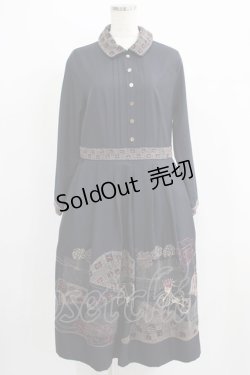 画像1: Jane Marple Dans Le Salon / British countryside day dress  ネイビー H-25-07-08-1010-JM-OP-KB-ZH