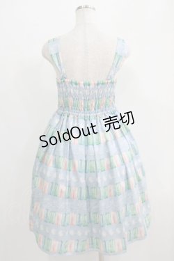 画像3: Leur Getter / マカロン＆クリームプリントチュールレース付キャミワンピース  サックス H-25-07-08-1017-LU-OP-KB-ZH
