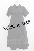 merry jenny / フリルシャツテントワンピース  ブラック H-25-07-08-1020-LO-OP-KB-ZH