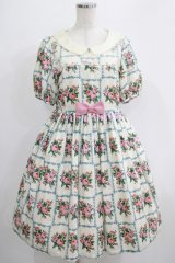 Leur Getter / Rose Card袖付きワンピース M オフ白 H-25-07-08-1003-LU-OP-KB-ZH