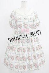 Leur Getter / Rose Card袖付きワンピース M オフ白 H-25-07-08-1003-LU-OP-KB-ZH