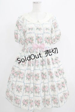 画像1: Leur Getter / Rose Card袖付きワンピース M オフ白 H-25-07-08-1003-LU-OP-KB-ZH