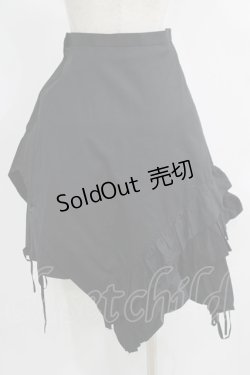 画像3: BPN / フリルアシメイレギュラースカート  黒 H-25-07-08-1026-GO-SK-KB-ZH