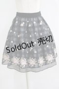 mille fille closet by LODISPOTTO / ローズ刺繍オーガンジースカート S ブラック H-25-07-09-027-LO-SK-NS-ZH