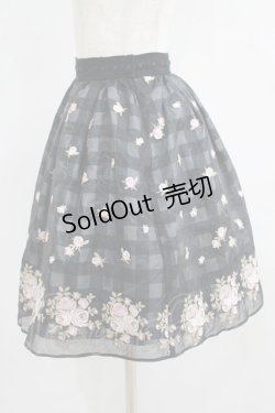 画像2: mille fille closet by LODISPOTTO / ローズ刺繍オーガンジースカート S ブラック H-25-07-09-027-LO-SK-NS-ZH
