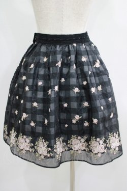 画像3: mille fille closet by LODISPOTTO / ローズ刺繍オーガンジースカート S ブラック H-25-07-09-027-LO-SK-NS-ZH