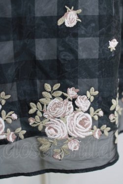 画像4: mille fille closet by LODISPOTTO / ローズ刺繍オーガンジースカート S ブラック H-25-07-09-027-LO-SK-NS-ZH