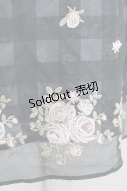 画像4: mille fille closet by LODISPOTTO / ローズ刺繍オーガンジースカート S ブラック H-25-07-09-027-LO-SK-NS-ZH