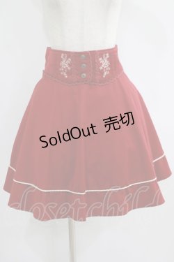 画像1: axes femme / 刺繍スカート M レッド H-25-07-09-030-AX-SK-NS-ZH