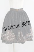 axes femme / 町並み柄スカート M ブラック H-25-07-09-031-AX-SK-NS-ZH