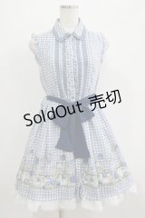 axes femme / ギンガムチェックワンピース M ブルー H-25-07-09-034-AX-OP-NS-ZH