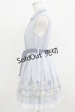 画像2: axes femme / ギンガムチェックワンピース M ブルー H-25-07-09-034-AX-OP-NS-ZH