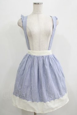 画像1: axes femme POETIQUE / サスペンダーストライプスカート M ブルー H-25-07-09-036-AX-SK-NS-ZH