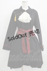Favorite / 姫神かをりさんコラボグッズ* ユニセックス軍ロリ風ロングコート XL ブラック H-25-07-09-038-LO-CO-NS-ZH