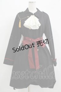 Favorite / 姫神かをりさんコラボグッズ* ユニセックス軍ロリ風ロングコート XL ブラック H-25-07-09-038-LO-CO-NS-ZH