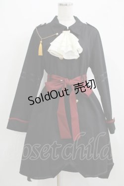画像1: Favorite / 姫神かをりさんコラボグッズ* ユニセックス軍ロリ風ロングコート XL ブラック H-25-07-09-038-LO-CO-NS-ZH