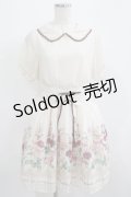 axes femme POETIQUE / 花柄ストライプワンピース M 生成り H-25-07-09-040-AX-OP-NS-ZH