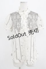 axes femme / レースプリントブラウス M 生成り H-25-07-09-052-AX-BL-NS-ZH