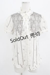 axes femme / レースプリントブラウス M 生成り H-25-07-09-052-AX-BL-NS-ZH
